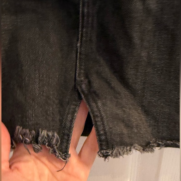 All Saints Charcoal Frayed Mini Skirt - Picture 2 of 4